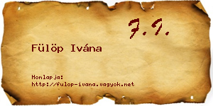 Fülöp Ivána névjegykártya